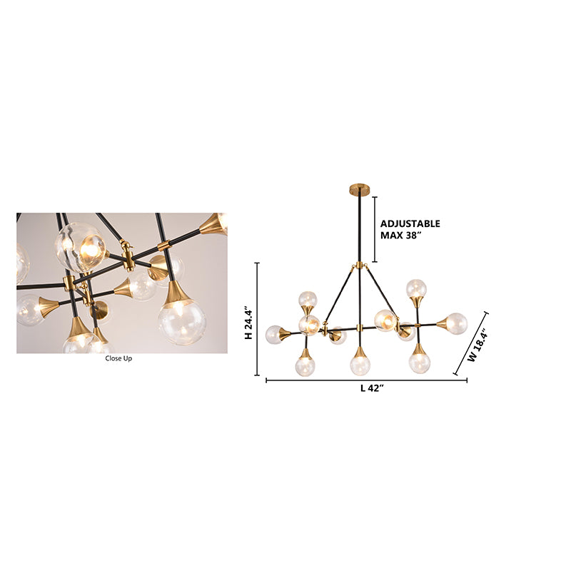 Frame with Hardware &amp; Clear Glass Shades Ceiling Fixture