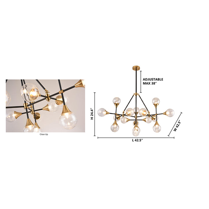 Frame with Hardware &amp; Clear Glass Shades Ceiling Fixture
