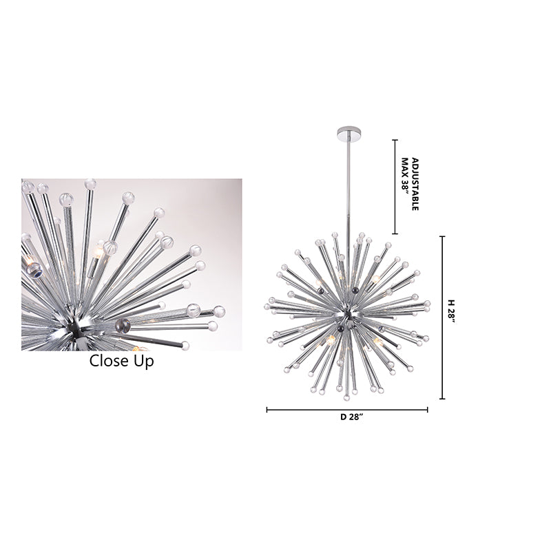 Chrome Glass Chandelier by Bethel - view 4