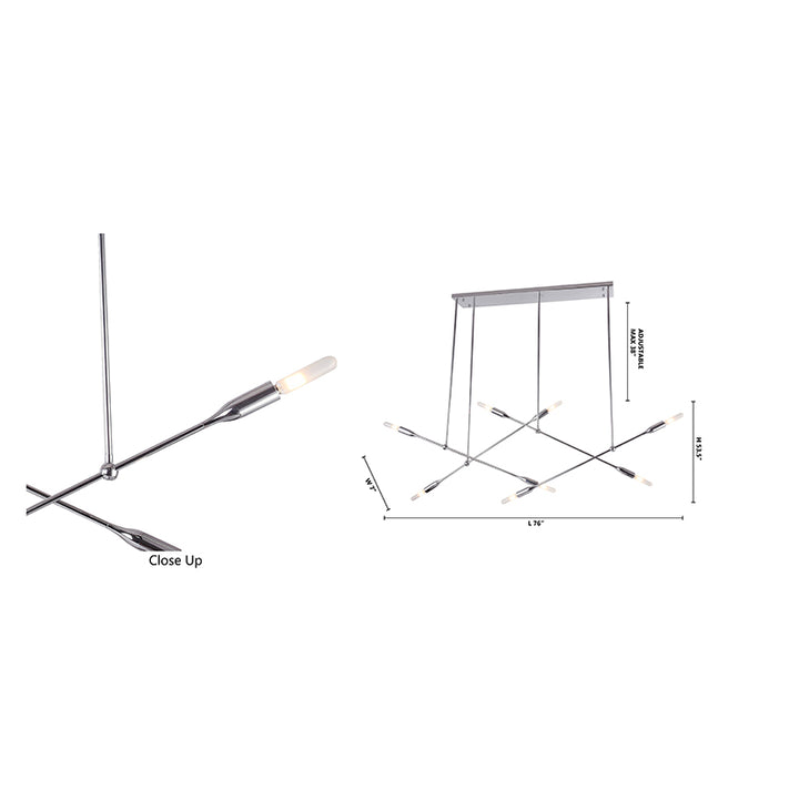 Iron Frame Stick Ceiling Fixture by Bethel - view 8