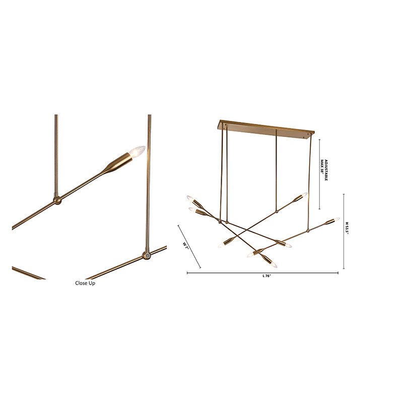 Iron Frame Stick Ceiling Fixture by Bethel - view 4