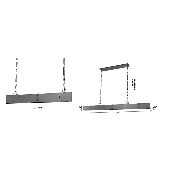 Gun Metal Linear Frame with Downlightin by Bethel - view 3