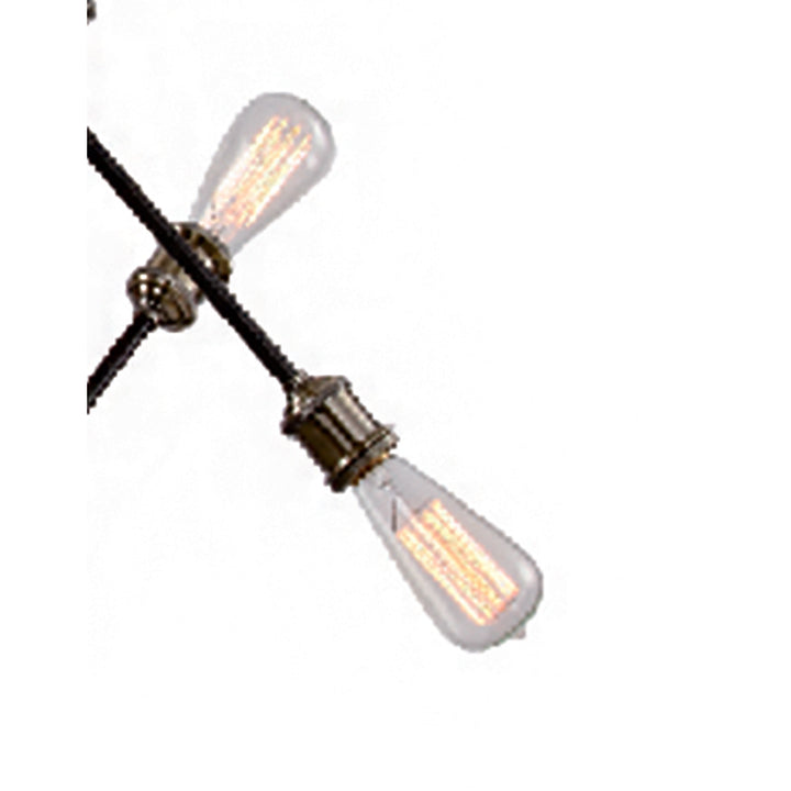 Black Spider Arm Frame Ceiling Fixture with Brass Accents and Edison by Bethel - view 3