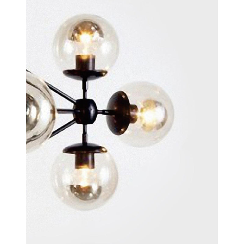 Geometric Frame Ceiling Fixture with Coffee Color Glass Shades by Bethel - view 12
