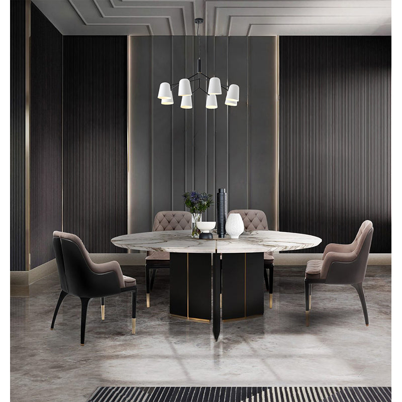 White Aluminium Cup Chandelier with Black Metal Frame by Bethel - view 10