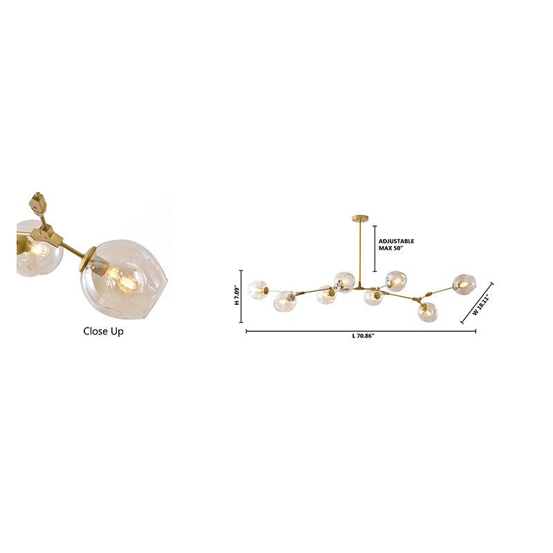 Metal Frame Chandelier with Glass Shades by Bethel - view 17