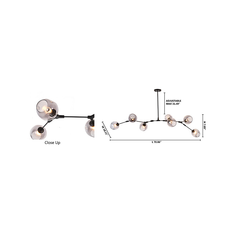 Metal Frame Chandelier with Glass Shades by Bethel - view 9