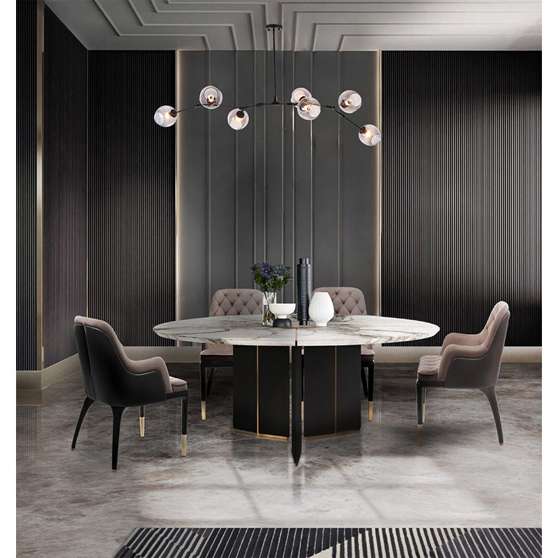 Metal Frame Chandelier with Glass Shades by Bethel - view 10