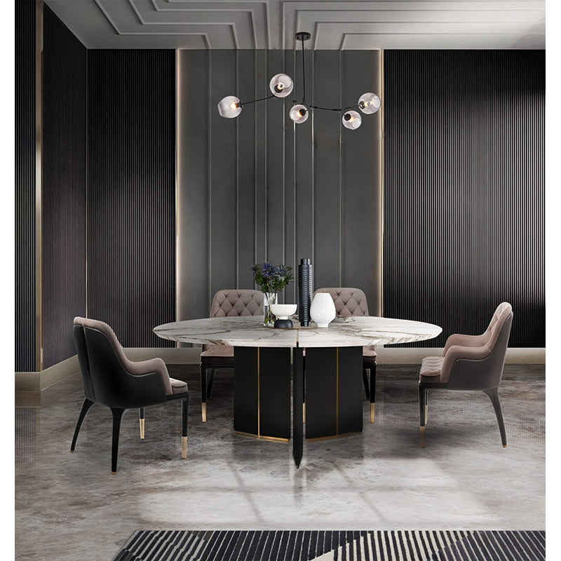 Metal Frame Chandelier with Glass Shades by Bethel - view 4