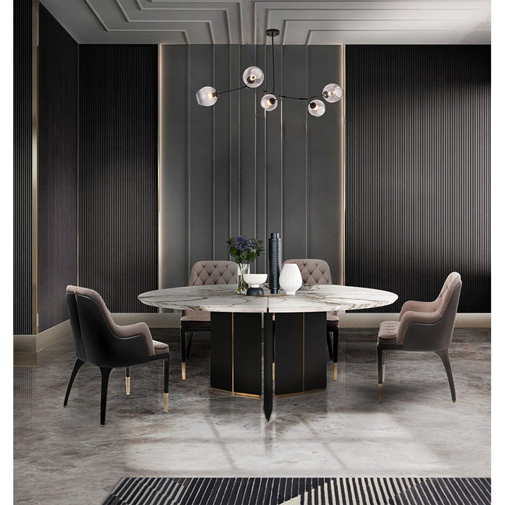 Metal Frame Chandelier with Glass Shades by Bethel - view 4