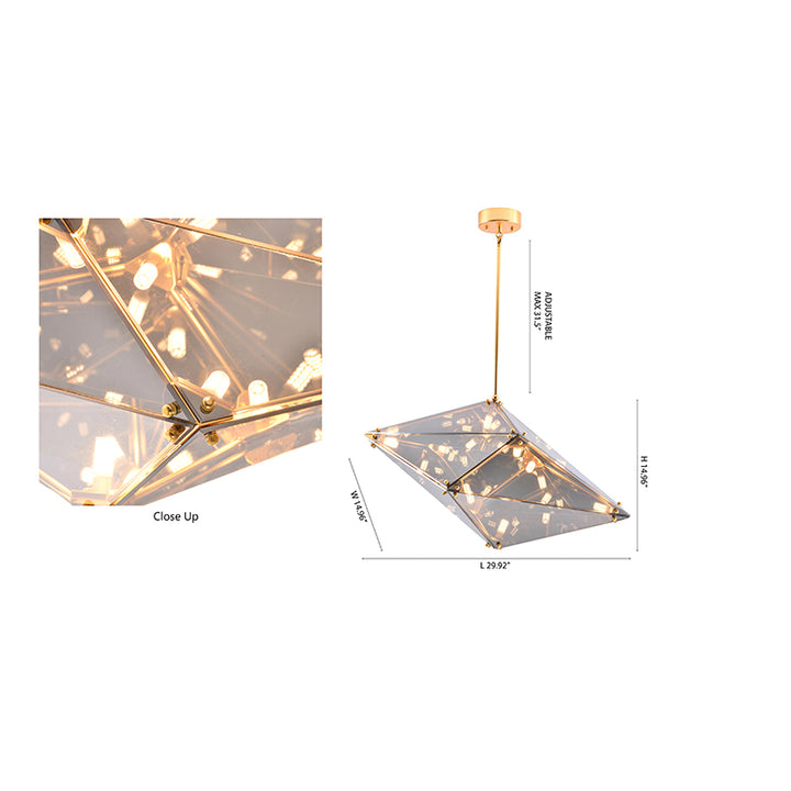 Framed Prism Chandelier with Glass Shade by Bethel - view 37
