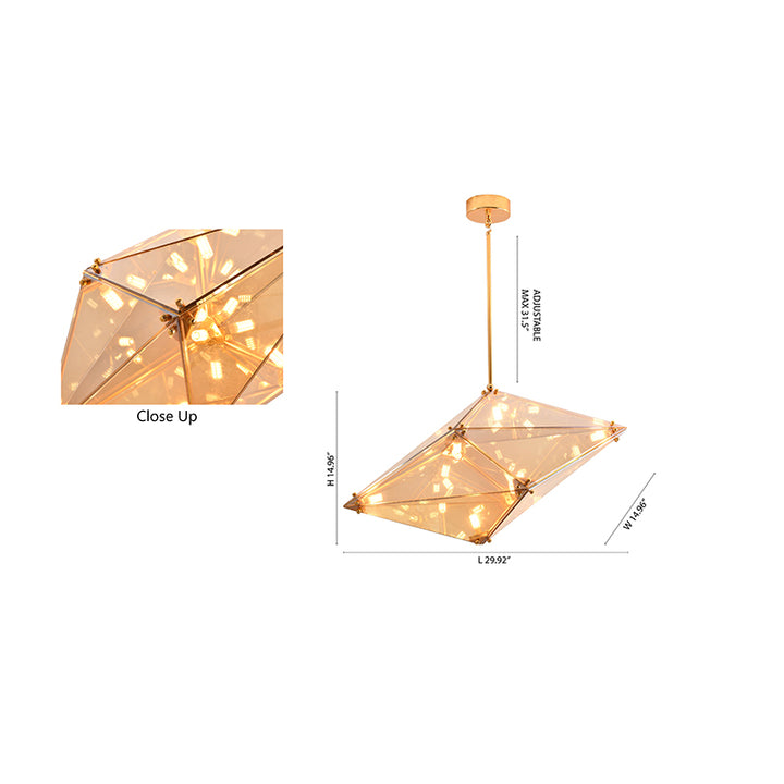 Framed Prism Chandelier with Glass Shade by Bethel - view 31