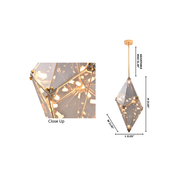 Framed Prism Chandelier with Glass Shade by Bethel - view 10