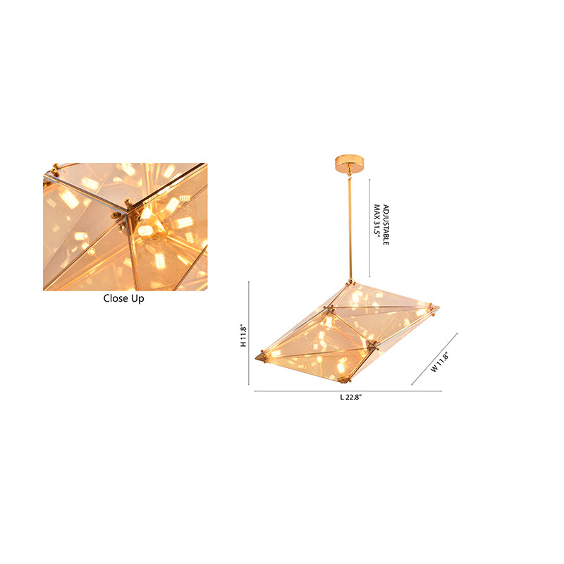 Framed Prism Chandelier with Glass Shade by Bethel - view 21
