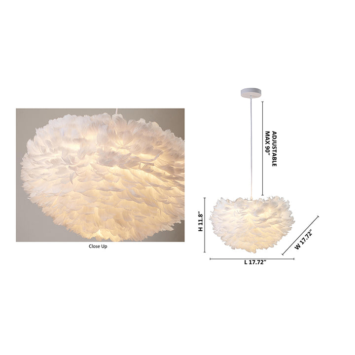 Light Goose Feather Ball Ceiling Fixture with Iron Frame (DLS21) by Bethel - view 9