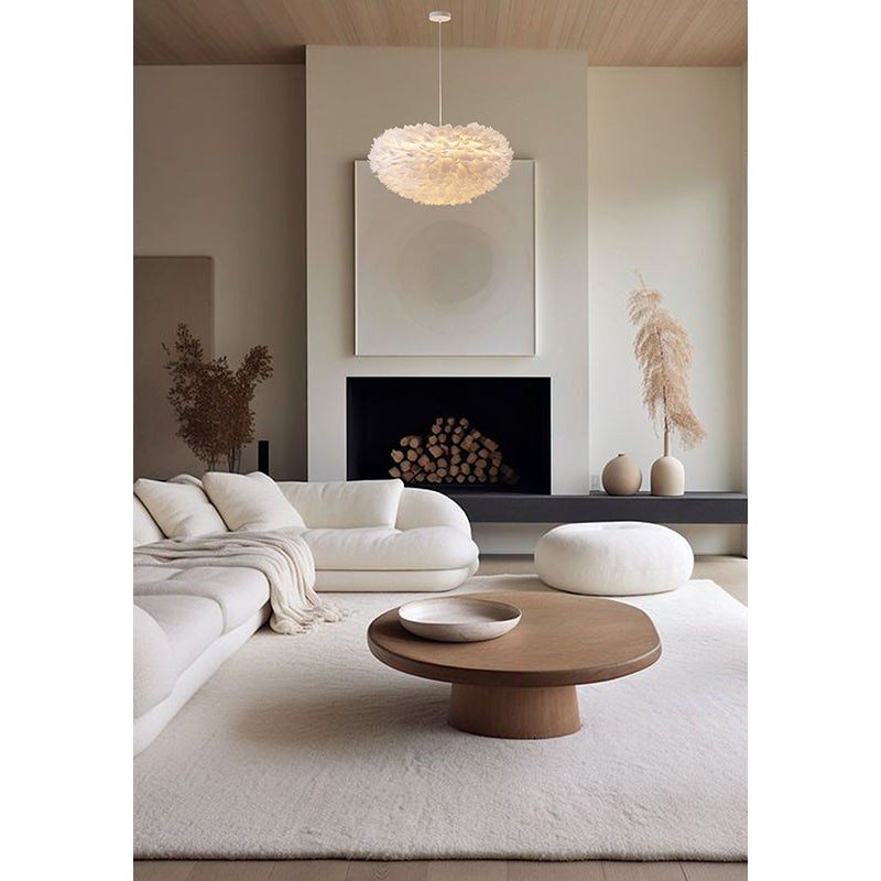 Light Goose Feather Ball Ceiling Fixture with Iron Frame (DLS21) by Bethel - view 20