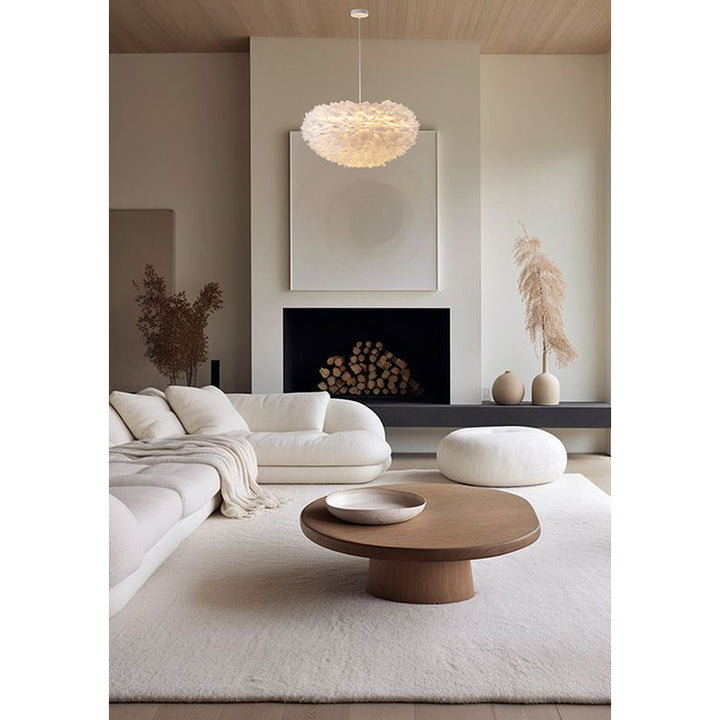 Light Goose Feather Ball Ceiling Fixture with Iron Frame (DLS21) by Bethel - view 20