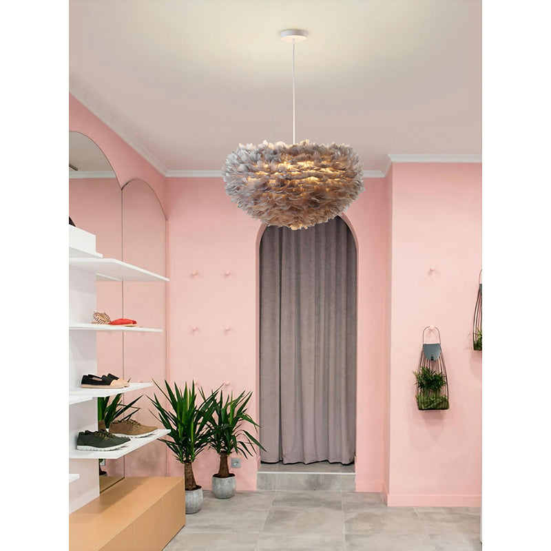Light Goose Feather Ball Ceiling Fixture with Iron Frame (DLS21) by Bethel - view 15