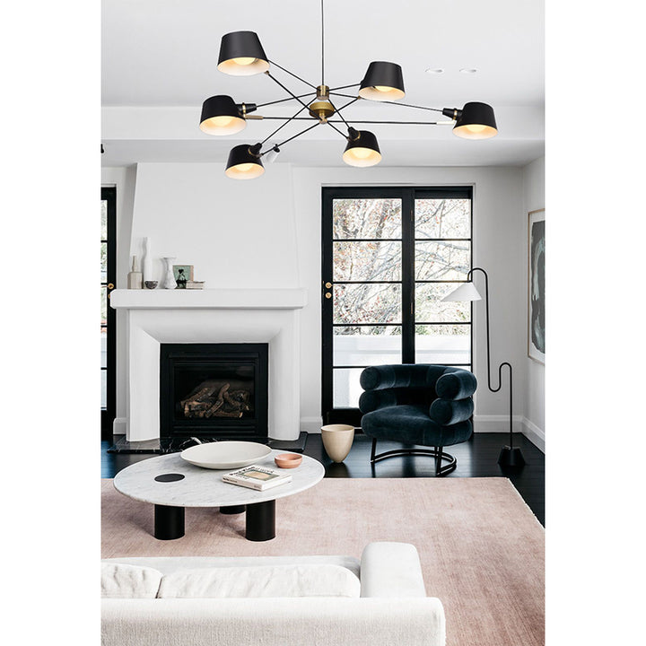 Metal Frame Ceiling Fixture with Hardware Accents and Shade Arms by Bethel - view 10