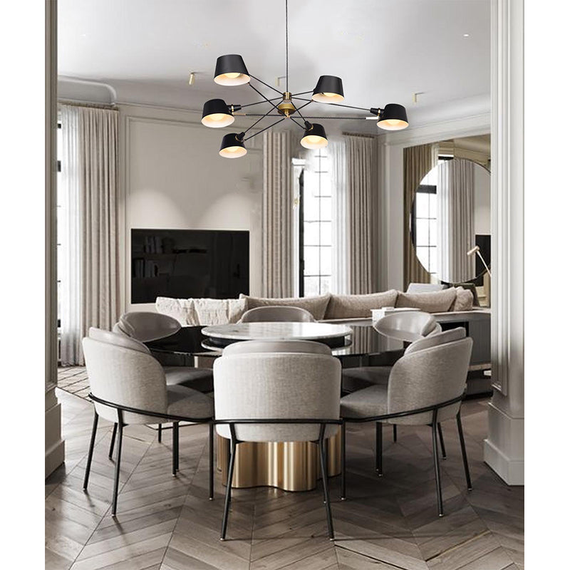 Metal Frame Ceiling Fixture with Hardware Accents and Shade Arms by Bethel - view 11
