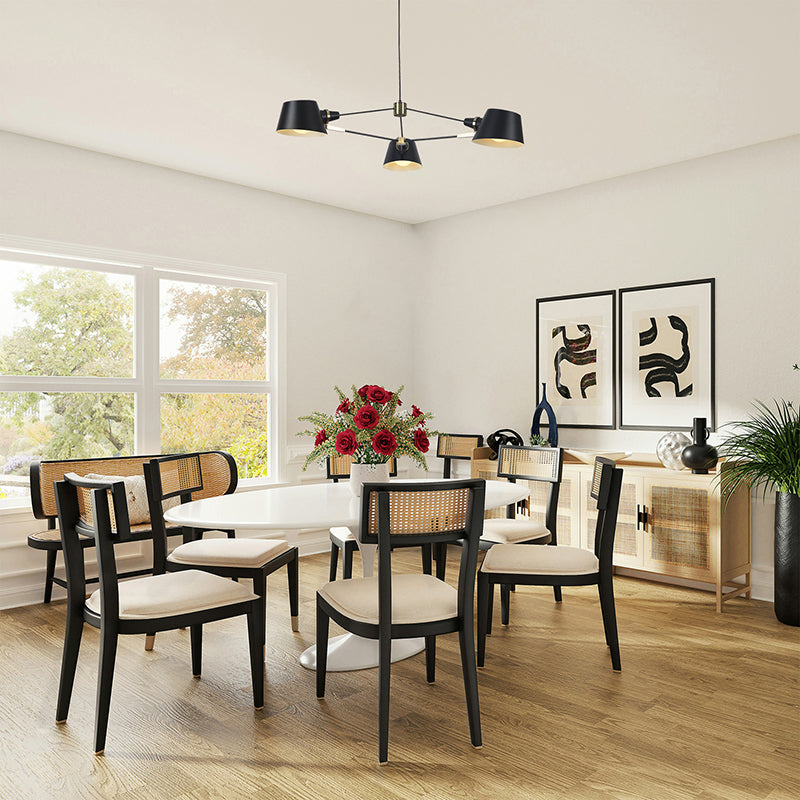 Metal Frame Ceiling Fixture with Hardware Accents and Shade Arms by Bethel - view 5