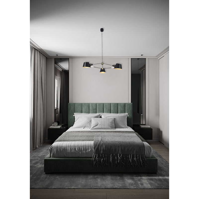 Metal Frame Ceiling Fixture with Hardware Accents and Shade Arms by Bethel - view 6