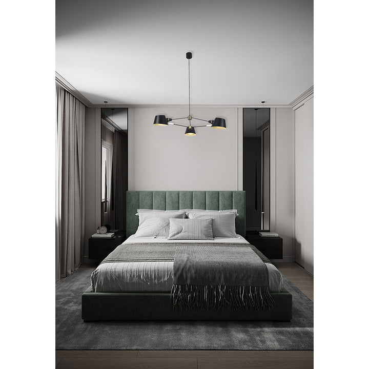Metal Frame Ceiling Fixture with Hardware Accents and Shade Arms by Bethel - view 6