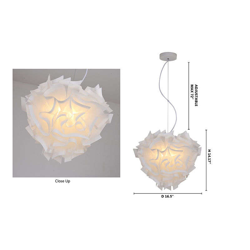 White Acrylic Flower Chandelier with White Hardware by Bethel - view 4