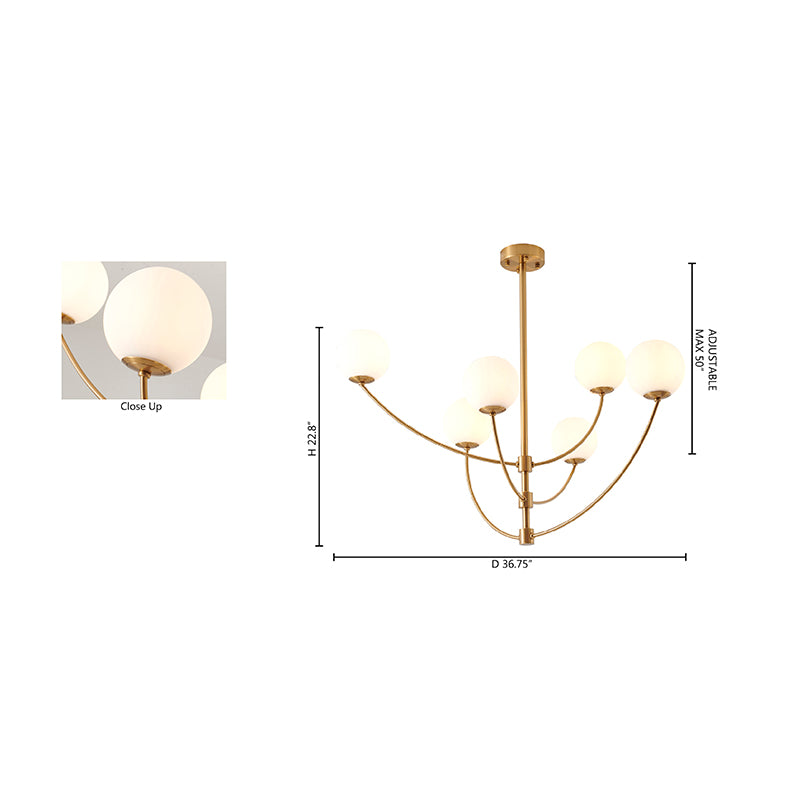 Armed Frame Chandelier with Glass Shades by Bethel - view 10