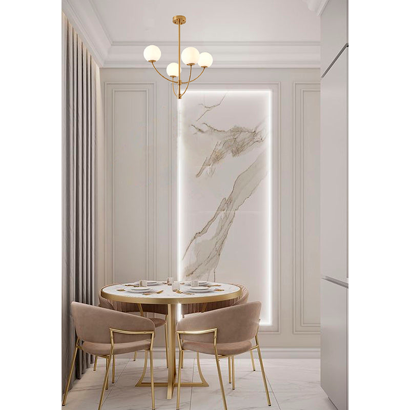 Armed Frame Chandelier with Glass Shades by Bethel - view 5