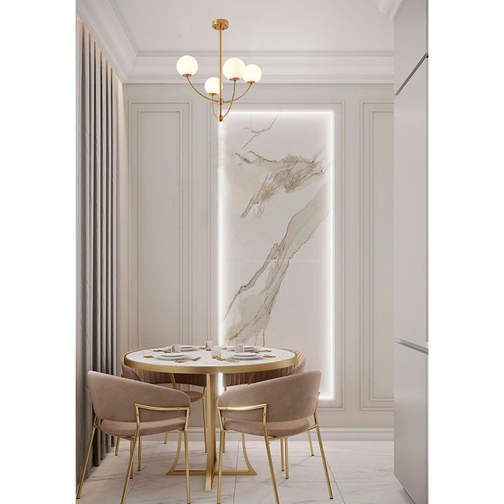 Armed Frame Chandelier with Glass Shades by Bethel - view 5