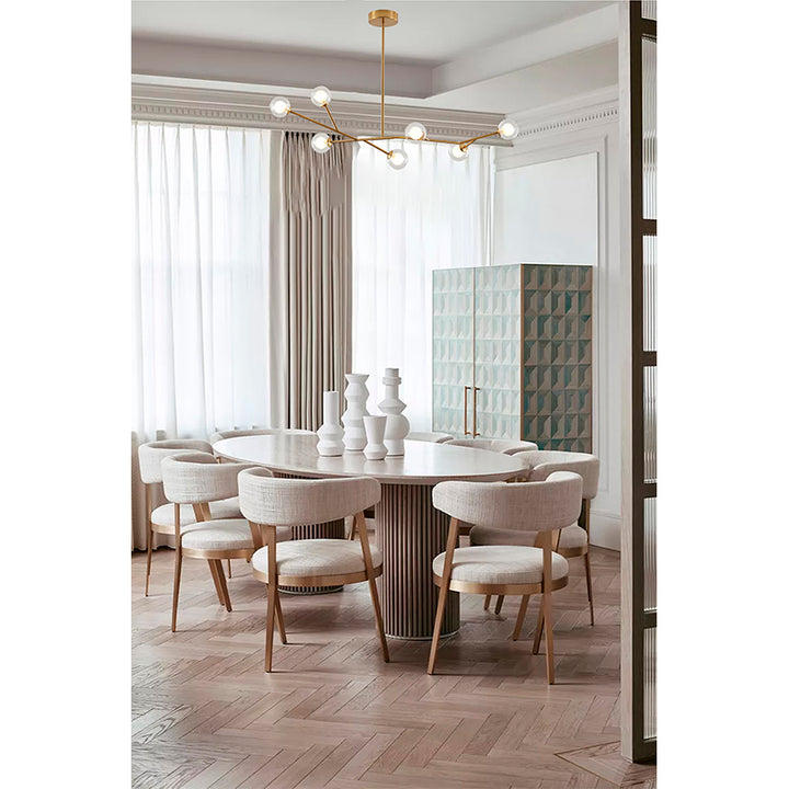 Branch Chandelier with Glass Shades, 44.7" x 11.4", by Bethel