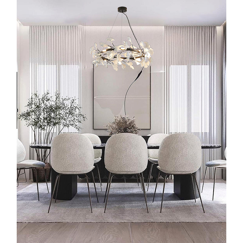 Round Frame Chandelier with Leaf Petals by Bethel - view 12