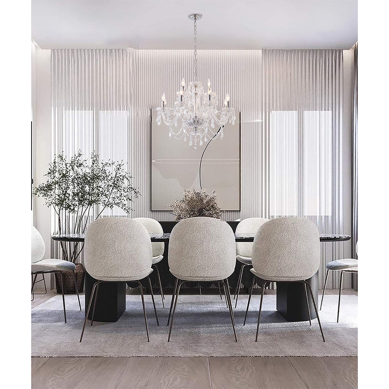 Two Tier Clear Crystal Chandelier with Twisted Glass Arms and Chrome Hardware by Bethel - view 11