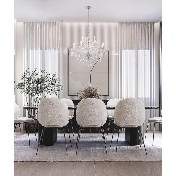 Two Tier Clear Crystal Chandelier with Twisted Glass Arms and Chrome Hardware by Bethel - view 11