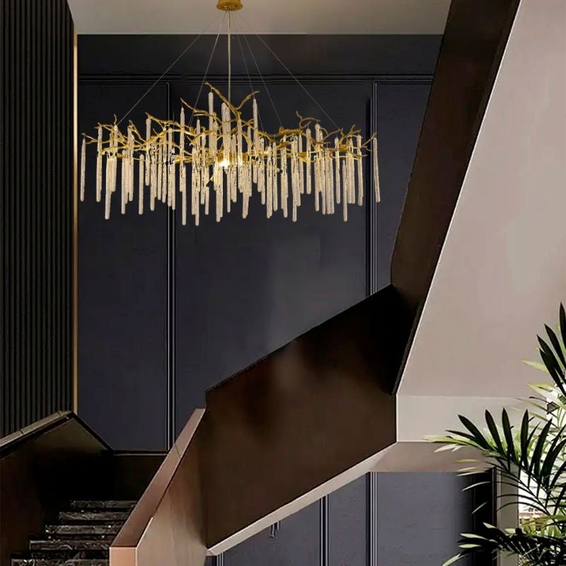 Brass Glass Chandelier (CC03) by Bethel - view 3