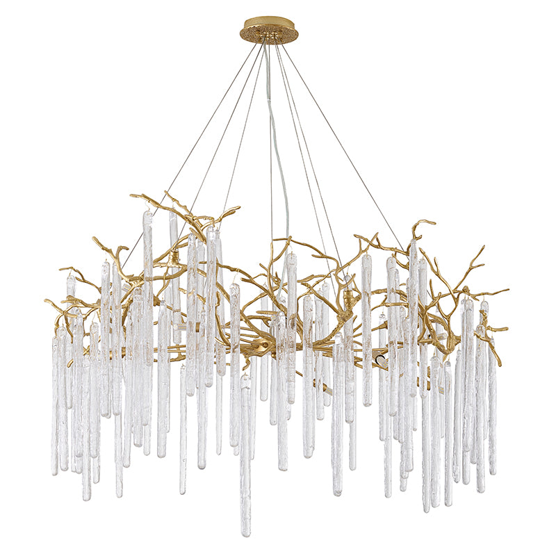 Brass Glass Chandelier by Bethel - view 2