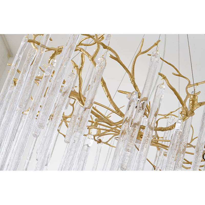 Brass Glass Chandelier by Bethel - view 3