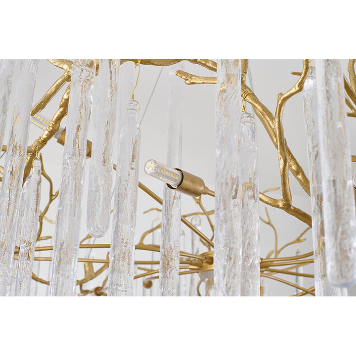 Brass Glass Chandelier by Bethel - view 4