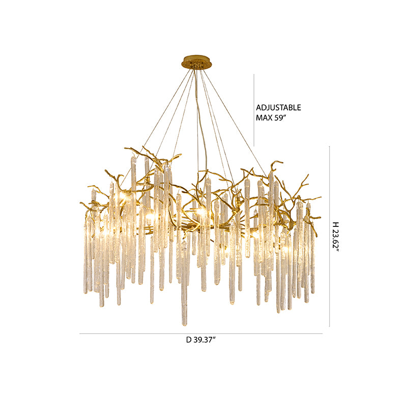 Brass Glass Chandelier by Bethel - view 5