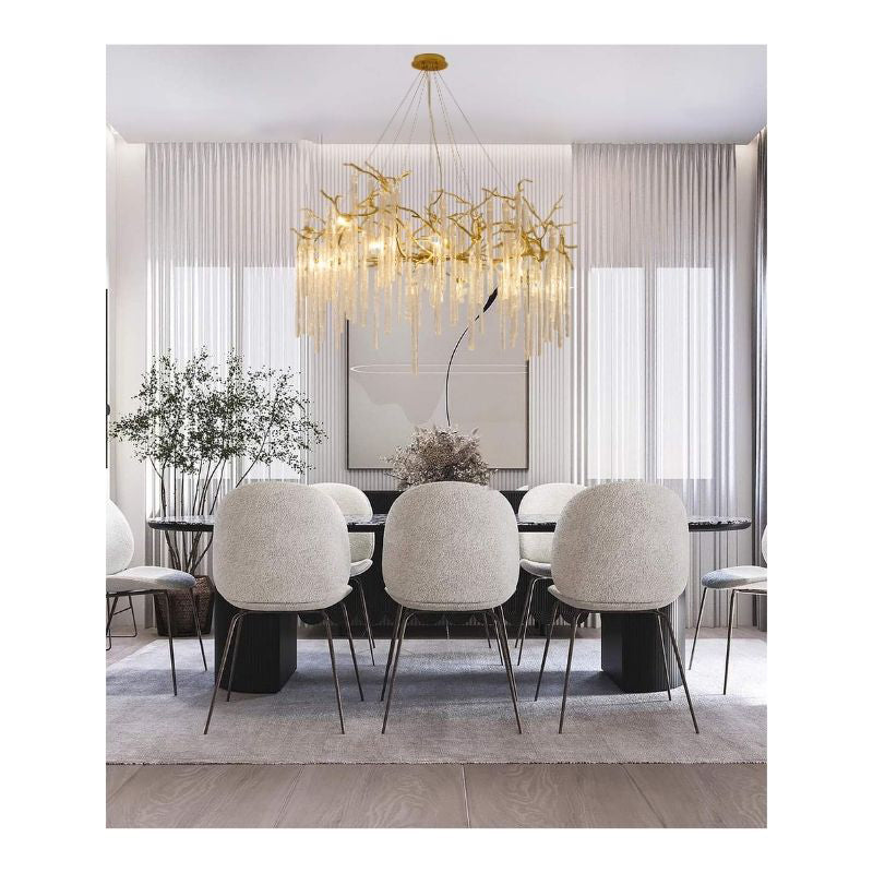 Brass Glass Chandelier by Bethel - view 6