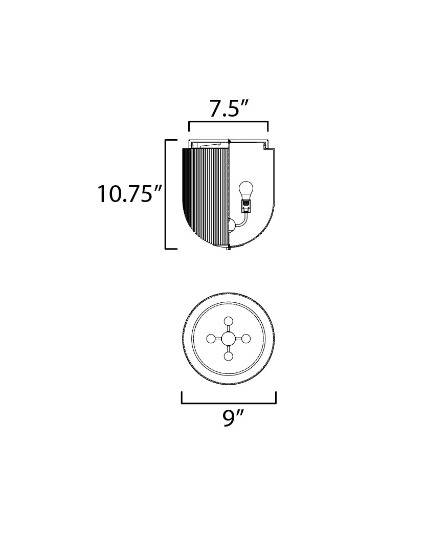 Dune Flush Mount dimensions diagram