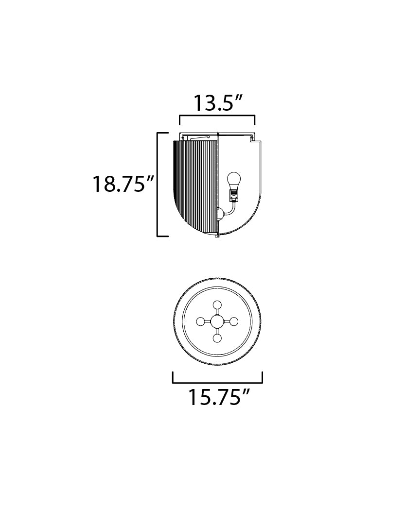 Dune Flush Mount dimensions diagram