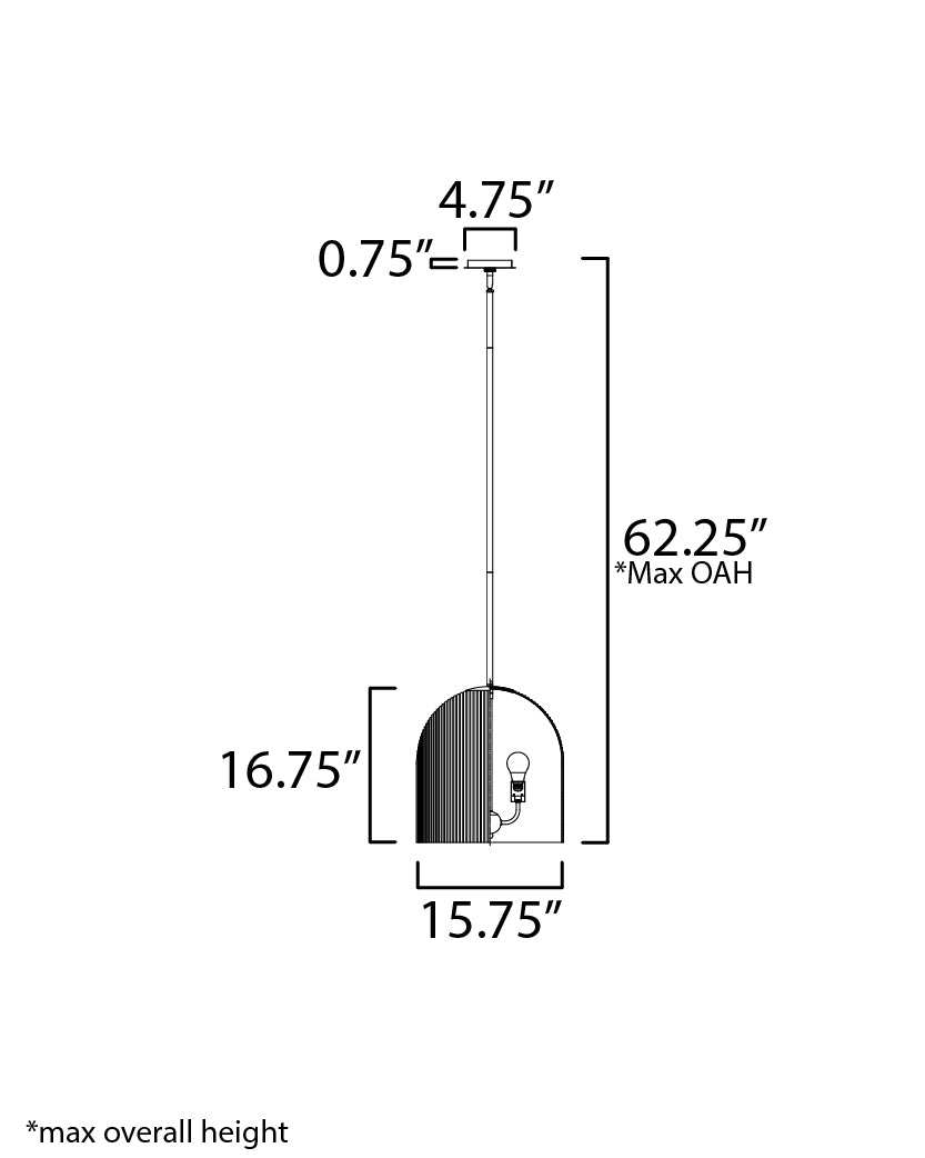Dune 4-Light Pendant dimensions diagram