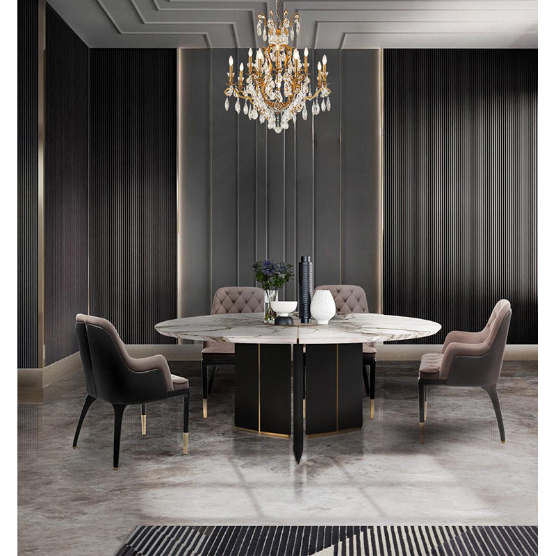 Metal Frame Chandelier with Clear Hanging Crystals by Bethel - view 5