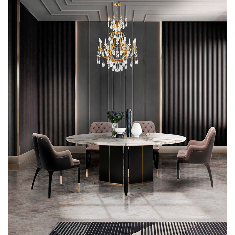 Frame Chandelier with Clear Hanging Crystals (BET64) by Bethel - view 34