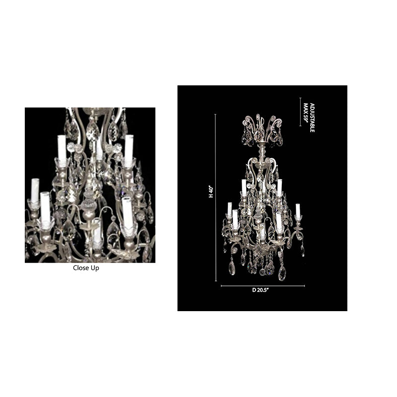 Frame Chandelier with Clear Hanging Crystals (BET64) by Bethel - view 6