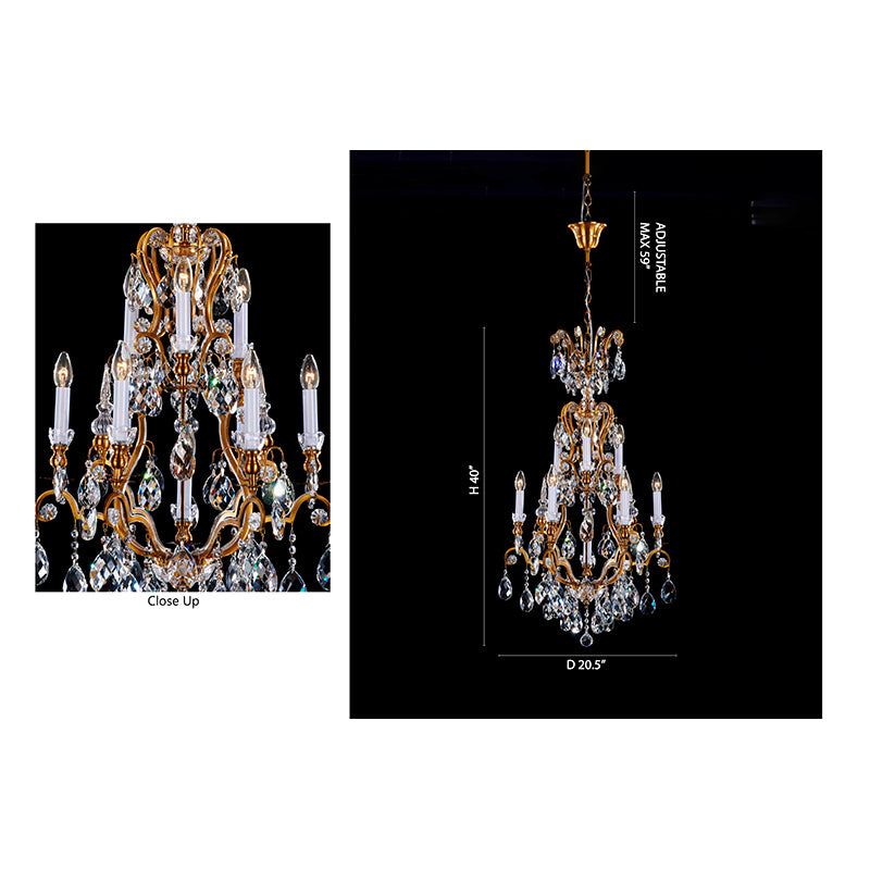 Frame Chandelier with Clear Hanging Crystals (BET64) by Bethel - view 3