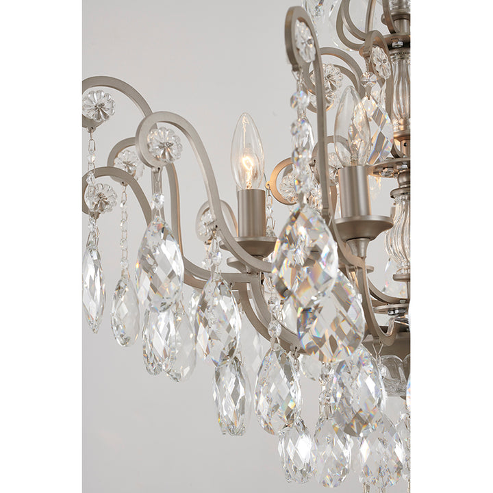 Chandelier with Clear Hanging Crystals &amp; Glass Accents