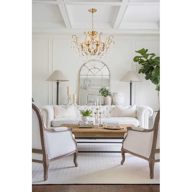 Chandelier with Clear Hanging Crystals &amp; Glass Accents